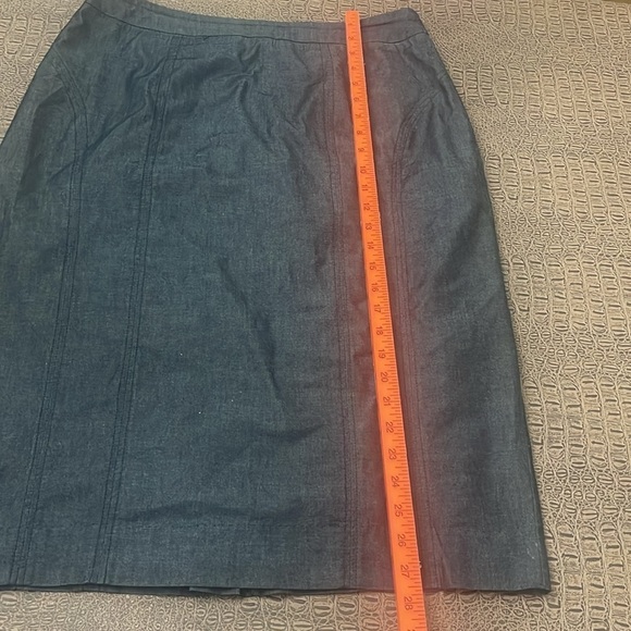 Elia Dark Gray Tailored Midi Skirt Size 42 Large Cotton Blend - Picture 3 of 9